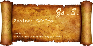 Zsolnai Sára névjegykártya