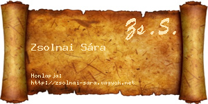 Zsolnai Sára névjegykártya