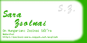 sara zsolnai business card